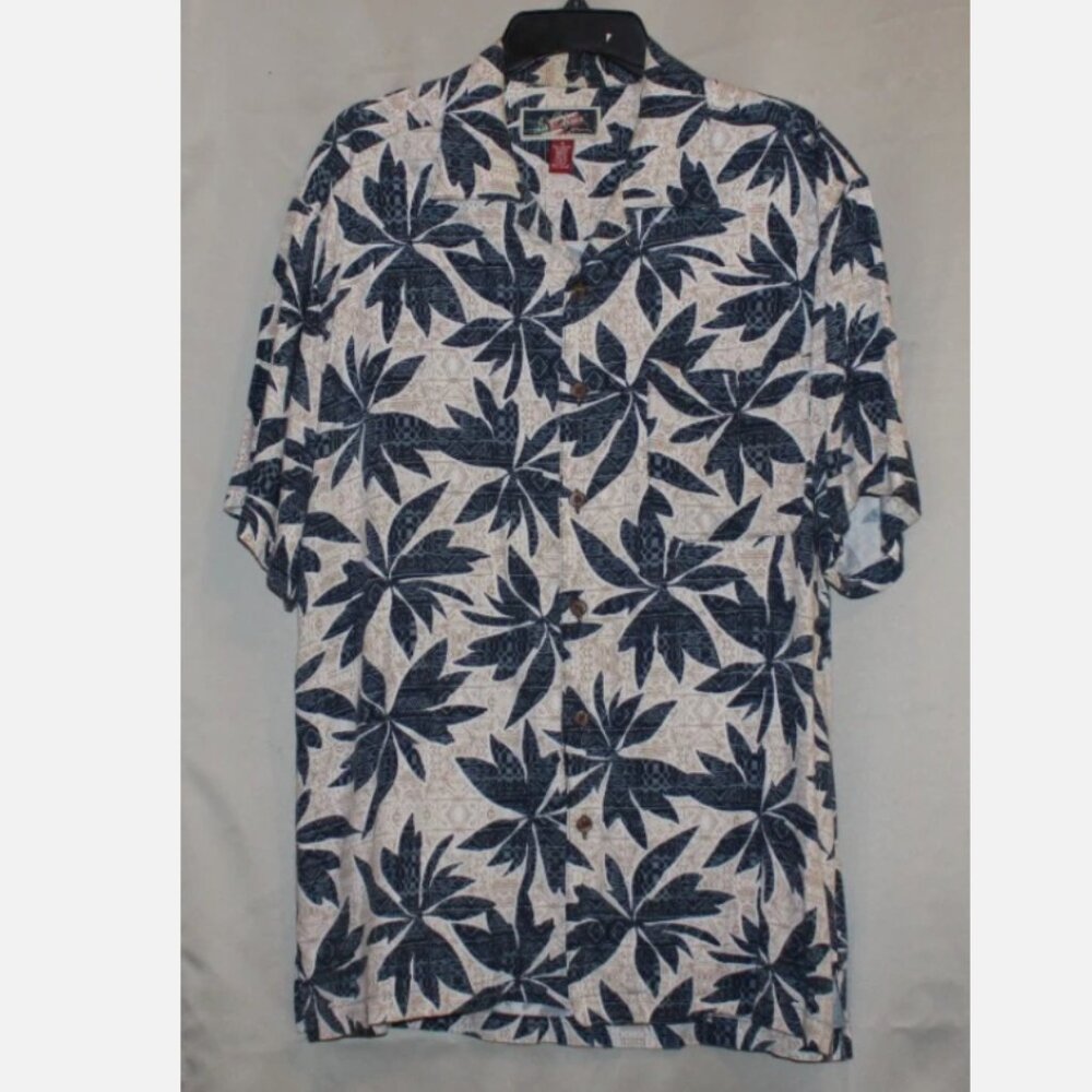 Vintage 90s La Cabaña "All Night Long" Rayon Hawaiian Shirt Men's Sz M Medium